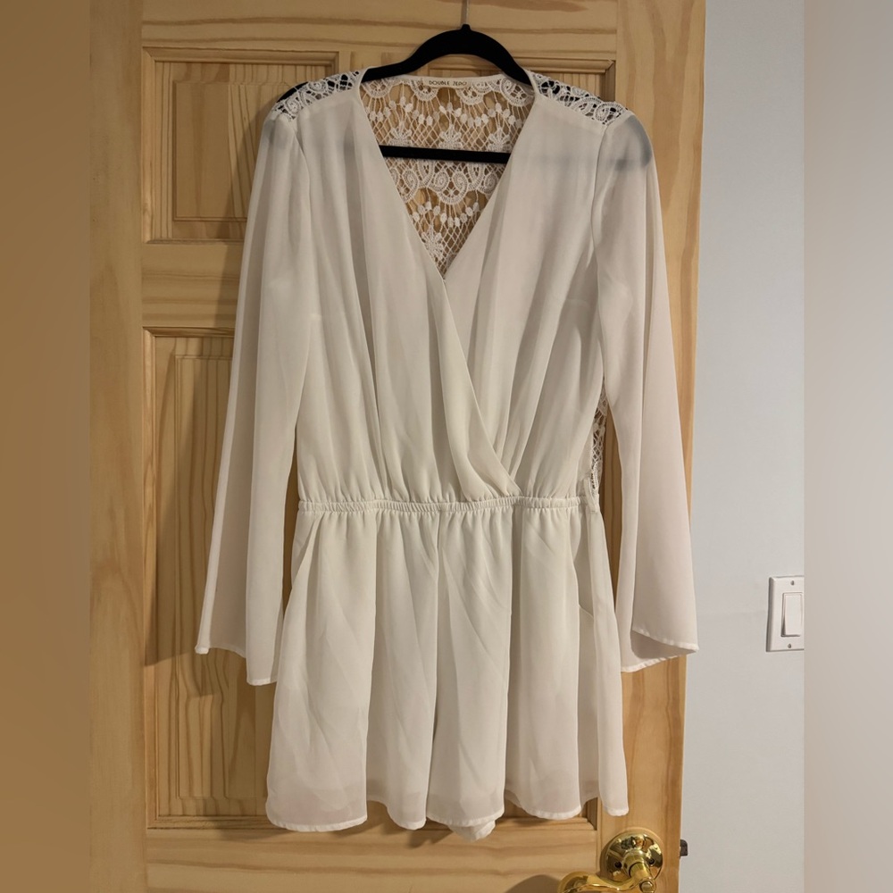 Double Zero Ivory Crochet Lace Top